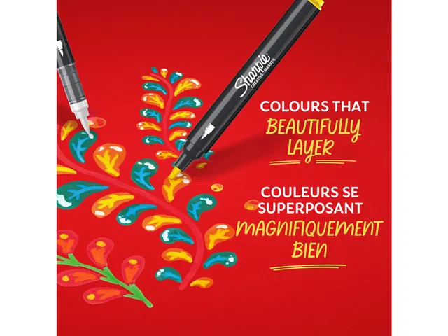 Creatieve marker Sharpie brushpunt assorti blister à 5 stuks