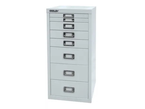 kantoor-ladekast HxBxD 590x279x380mm 8 laden romp lichtgrijs staal
