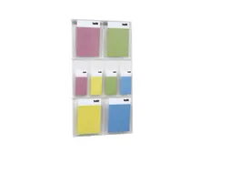 wandfolderhouder HxBxD 978x568x54mm 4xDIN A4/4xDIN lang transparant