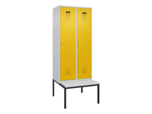 locker met bank,voor scheiding van kleding,HxBxD 2120x800x815mm,2vak
