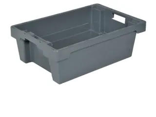 Euronorm Draaistapelbak 250x600x400mm Wand/bodem Gesloten Grijs 40l - 1