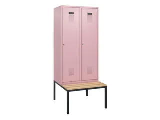locker met bank,HxBxD 1950x800x815mm,2vak,vak B 400mm,cilinderslot - 2
