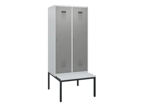 locker met bank,HxBxD 1950x800x815mm,2vak,vak B 400mm,cilinderslot