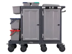 Reinigingswagen,2Kasten,2-4Zakhouders,2Mopemmers,4X6L Emmer