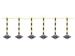 Kettingstaander-set 6 Kettingstaanders Vierkante Voet 10m Ketting