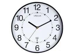 Wandklok Unilux Maxi radio controlled Ø 37.5cm zwart/wit