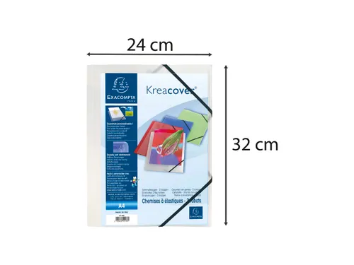 Kreacover Elastomap A4 Transparant Polypropyleen Met 3 Kleppen