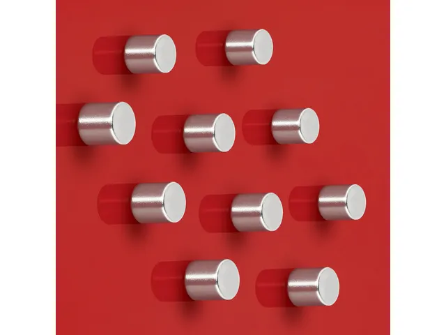 Magneten Sigel voor glasbord set 10stuks zilverkleurig C5 sterk rond 1