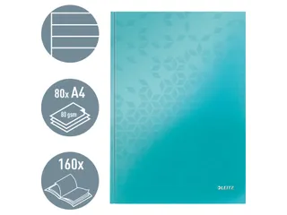 Notitieboek Leitz WOW A4 lijn ijsblauw - 5