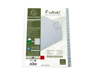 Tab. gerecycled PP A 4 bedrukt 1-20 grijs - 8