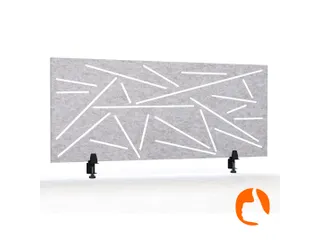 Akoestisch Bureaupaneel met patroon uitsnede 60x160cm Lichtgrijs - 1