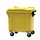 Container 1100 liter vlak deksel Geel Kunststof