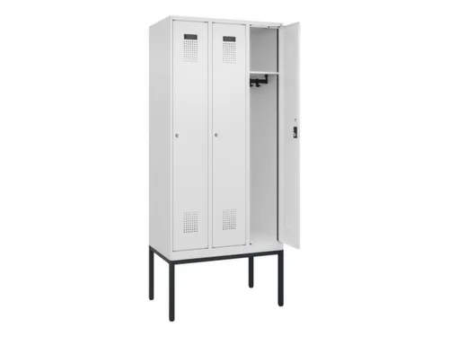 locker,HxBxD 2120x900x500mm,3vak,vak B 300mm,cil.-slot,voetonderstel