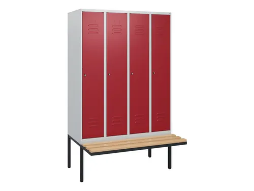 locker met bank,HxBxD 1950x1200x815mm,4vak,vak B 300mm,cil.-slot
