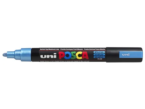 Verfstift Posca PC5M Medium Punt 1,8-2,5mm metallic blauw