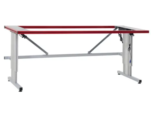 paktafel,HxBxD 690-1090x1200x800mm,T-voet RAL9006,in h. verstelb.