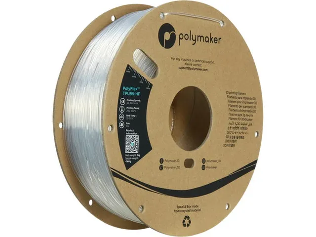 TPU-95A HIGH SPEED 2,85mm CLEAR 1kg PolyMax 3D Filament