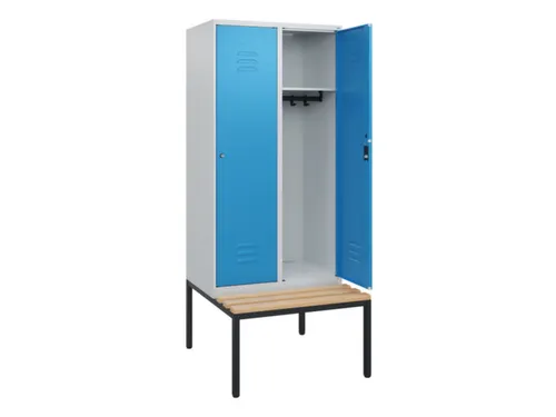 locker met bank,HxBxD 1950x800x815mm,2vak,vak B 400mm,cil.-slot