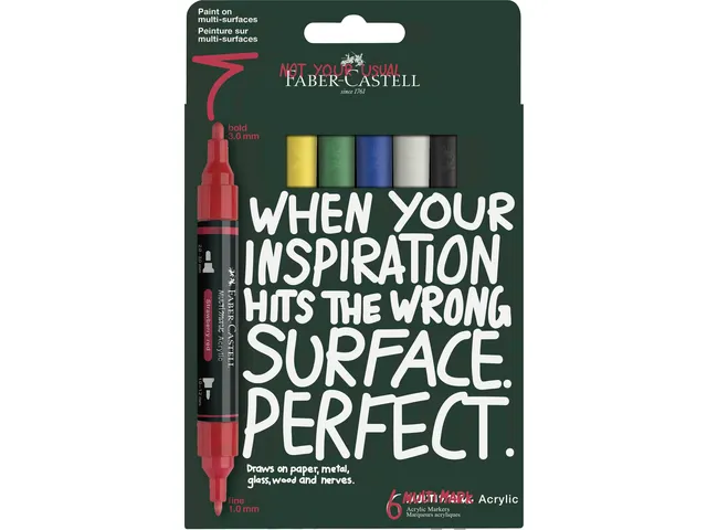 Acrylmarker Faber-Castell Multimark 6 stuks Basic kartonetui