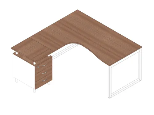 Bureauset Bureau Staand Ladeblok Links 730x1600x1650mm Canaletto Wit