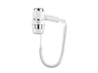 Wandhaardroger Wit/chroom Met Spiraalsnoer Wit - 1