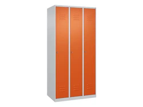 locker,HxBxD 1850x900x500mm,3vak,vak B 300mm,cil.-slot,staand op vloer