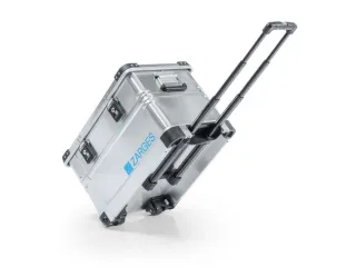 Transportkist Aluminium 60l 385x 600x 400mm 2wielen 3-delige Trekgreep - 1