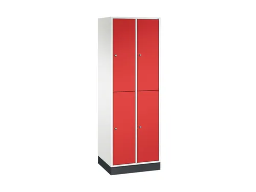 Dubbeldekse garderobekast,HxBxD 1950x620x500mm,2x2vak.,vak B 260mm