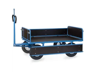 Handtrekwagen 6455PZ 750kg 1540x840mm hout polyurethaan trekoog - 2