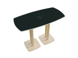 Tonvormige statafel Woody 110x114x75cm Antraciet Natuur schotelvoeten