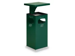 Combi-Asbak Staalplaat Groen 910x395x395mm 3 Inworpopeningen - 1