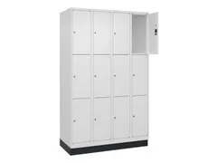 lockerkast,HxBxD 1950x1200x500mm,4x3vakken,vak B 300mm,cil.-slot