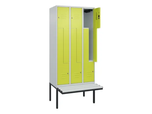Z-garderobekast,HxBxD 2120x900x815mm,6vak,vak B 300mm,cil.-slot