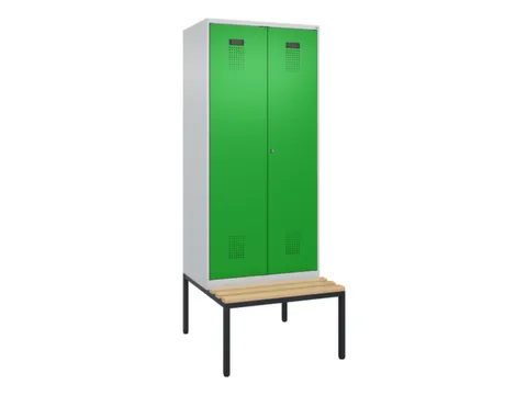 PBM-locker met bank,HxBxD 2120x800x815mm,2vak,vak B 400mm