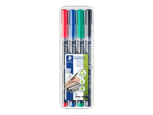 Viltstift Staedtler OHP Lumocolor 317 Medium 1.0mm Assorti 4 stuks