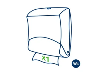 Tork 654000 W4 Gevouwen Reinigingsdoek Dispenser Performance Wit - 4