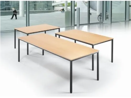 Tafel Vierkant 140x80 Cm Rechthoekig Frame Zwart Blad Beuk