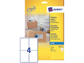 Etiket Avery J8169-25 99.1x139mm Inkjet wit 100 stuks - 2