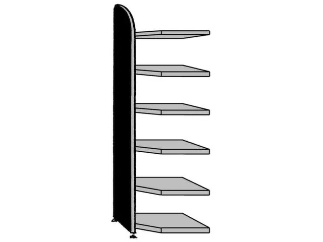 Angle Hxl 2250x600mm 6tablettes 1panneau Latéral Avec Paroi Arrière
