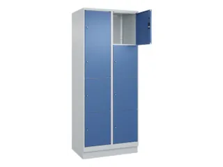 lockerkast,HxBxD 1950x800x500mm,2x4vakken,vak B 400mm,cil.-slot,sokkel - 1