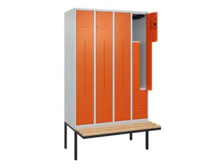 Z-garderobekast,HxBxD 2120x1200x815mm,8vak,vak B 300mm,cil.-slot - 2