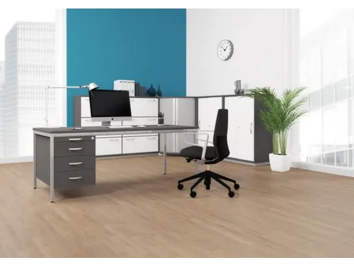 bureau,HxBxD 720x1600x800mm,decor blad noten,onderstel RAL7035