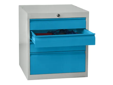 ladekast 600x500x600mm 4laden cilinderslot RAL7035 front RAL5012