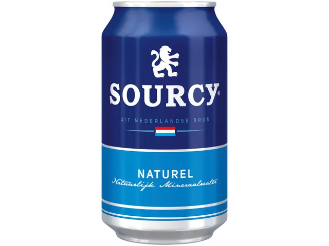 Water Sourcy blauw blik 330ml