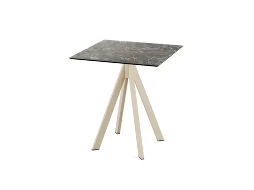 bistrotafel,HxBxD 730x700x700mm,rechthoekig,4voeten zandkleuren