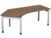 Bureau d’angle 680-820x2166x1130mm retour à gauche noyer/argenté