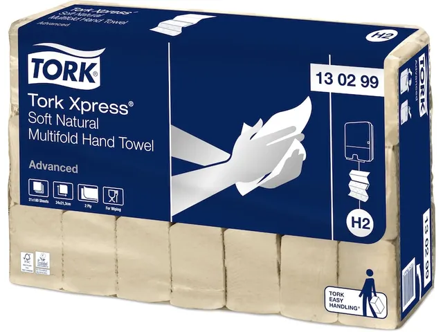 Tork 130299 Xpress H2 Soft Natural Multifold Handdoek 2-laags 3780 stu