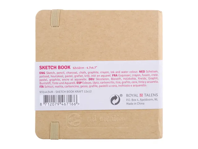 Schetsboek Talens Art Creation 80 witte vellen 140gr 120x120mm kraft