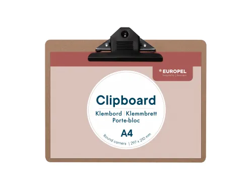 Europel Klembord A4 MDF Liggend Hout