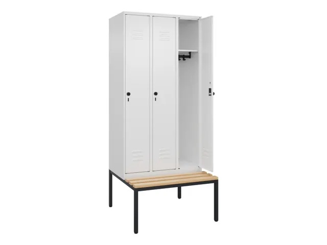 Armoire vestiaire Classic+ 3 comp 212x90x81,5cm blanc signalisation